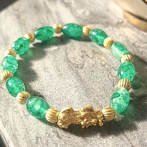 Bundle4for$20FREEship green jade Pi Xiu bracelet